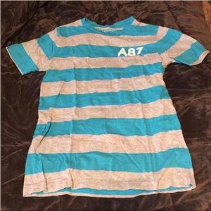 Small blue and gray top